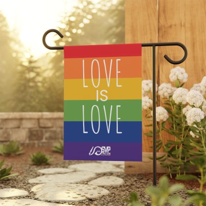 Love is Love garden Flag - Celebrate Pride and Inclusivity