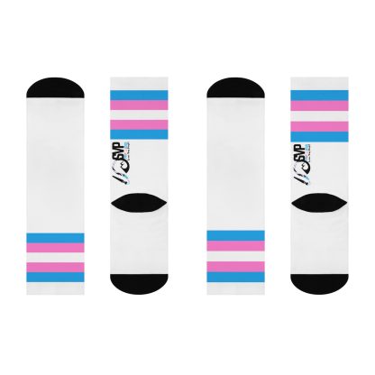 Crew Socks: Trans Flag Socks for Silver Valley Pride - Image 3