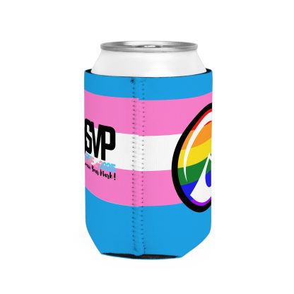 Trans Flag 2025 Can Cooler Sleeve - Colorful Design for Festivals and Celebrations - Image 4