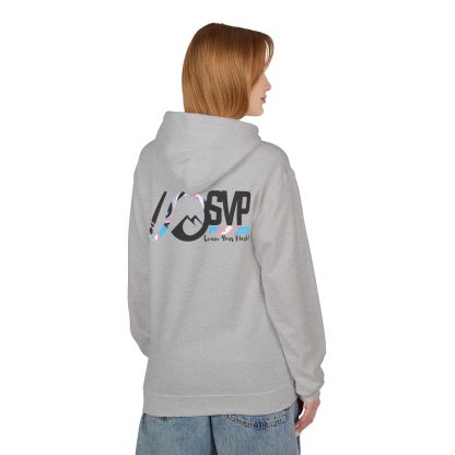 Soft Unisex Hoodie- Silver Valley Pride 2025 Event Trans Flag Logo - Image 8